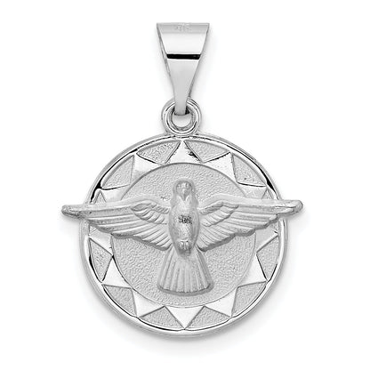 14k White Gold 14k White Gold Polished and Satin Hollow Holy Spirit Pendant