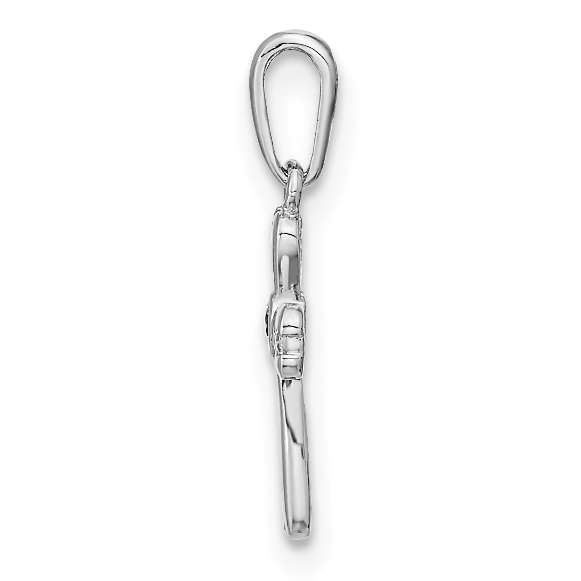 14k White Gold 14K White Gold CZ Cross Pendant