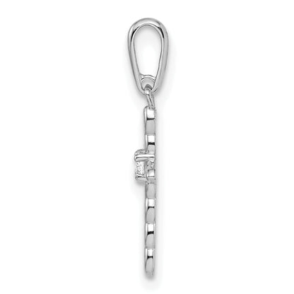 14k White Gold 14k White Gold CZ Cross Pendant