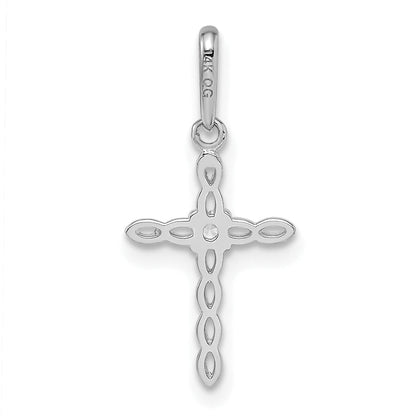 14k White Gold 14k White Gold CZ Cross Pendant