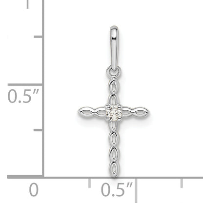 14k White Gold 14k White Gold CZ Cross Pendant