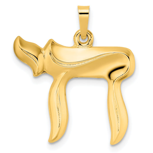14k Yellow Gold 14k Polished Hollow Chai Symbol Pendant