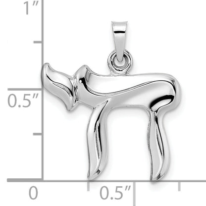 14k White Gold 14k White Gold Polished Hollow Chai Symbol Pendant