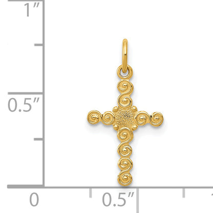 14k Yellow Gold 14k Small Polished Cross Charm