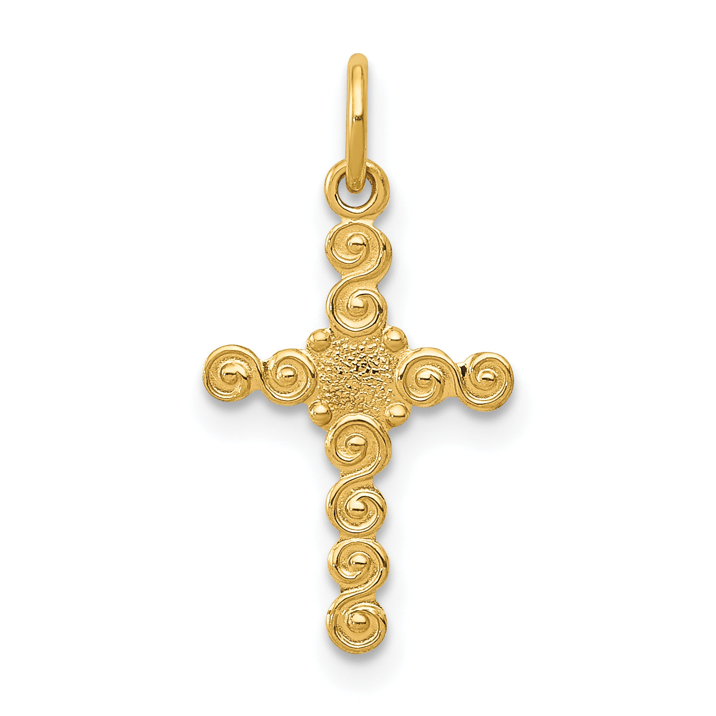 14k Yellow Gold 14k Small Polished Cross Charm