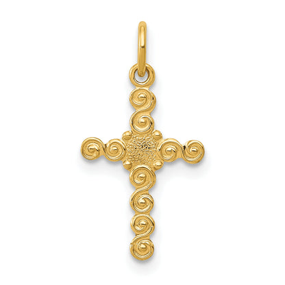 14k Yellow Gold 14k Small Polished Cross Charm