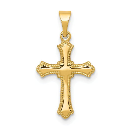 14k Yellow Gold 14k Budded Cross Charm
