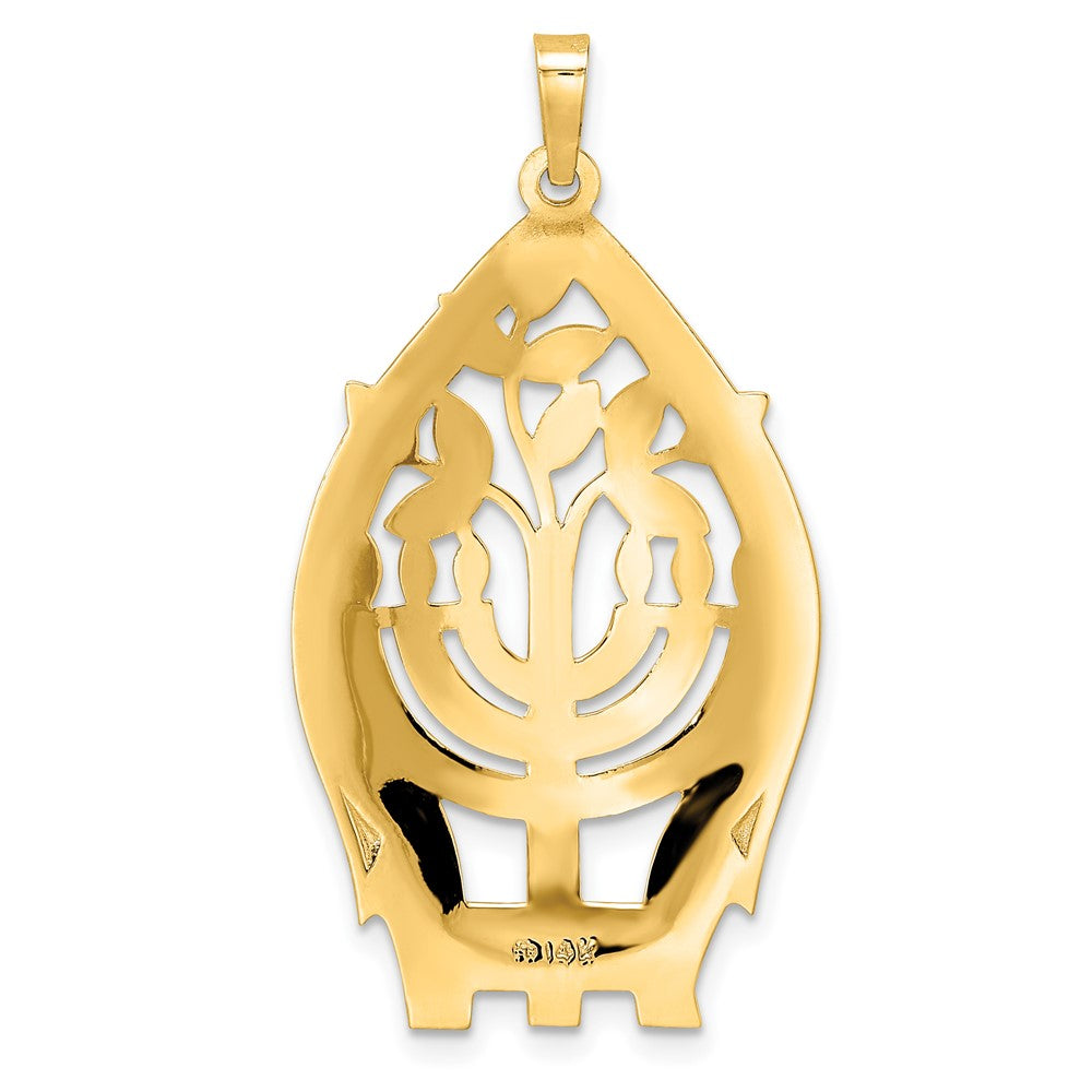 14k Yellow Gold 14k Polished Hollow Menorah Tree of Life Pendant