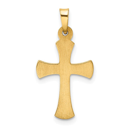 14K Yellow Gold Hollow Cross Pendant