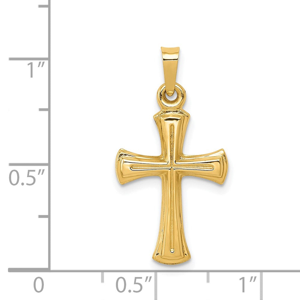 14K Yellow Gold Hollow Cross Pendant