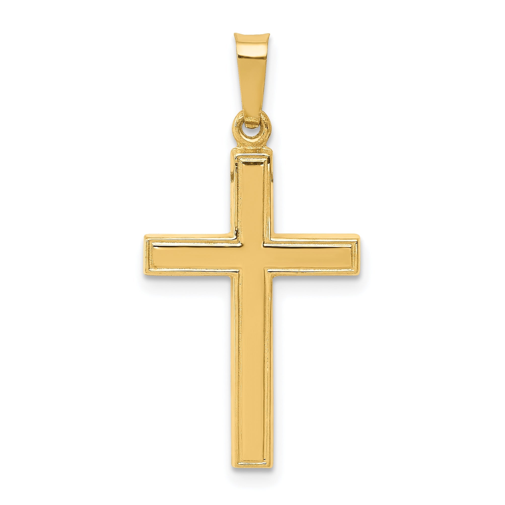 14k Yellow Gold 14k Hollow Cross Pendant