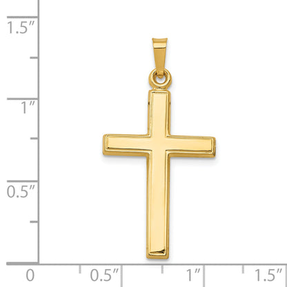14k Yellow Gold 14k Hollow Cross Pendant