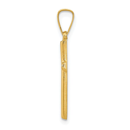 14k Yellow Gold 14k Hollow Cross Pendant