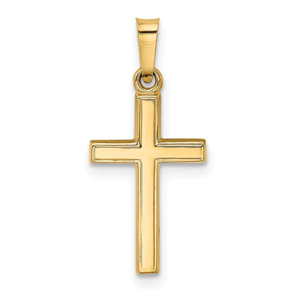 14k Yellow Gold 14k Small Hollow Cross Charm