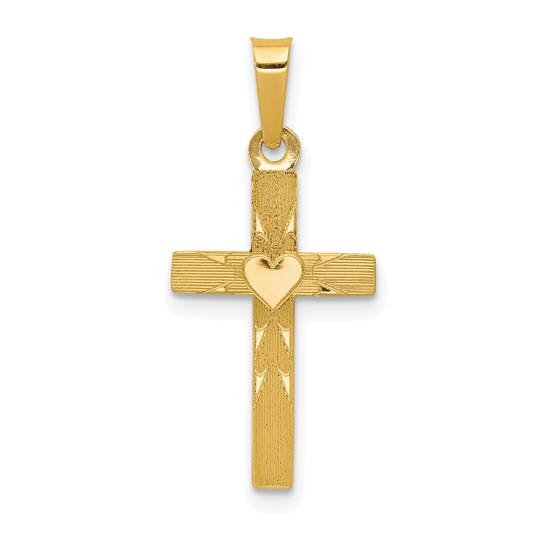 14k Yellow Gold 14k Small Hollow Cross Charm