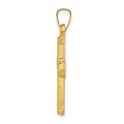 14k Yellow Gold 14k Hollow Latin Cross Pendant
