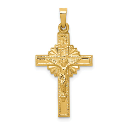 14k Yellow Gold 14k INRI Hollow Crucifix Pendant