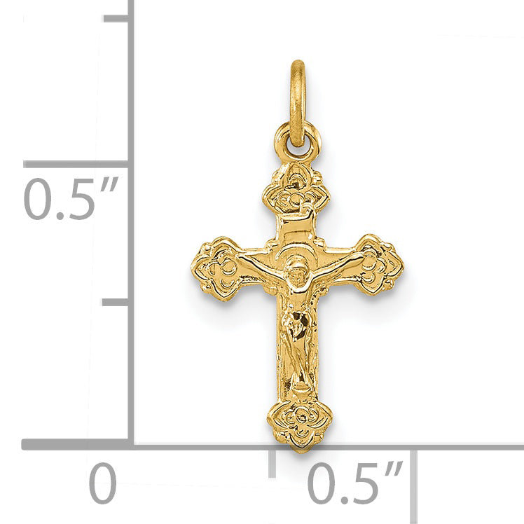14k Yellow Gold 14k INRI Hollow Crucifix Pendant