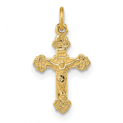 14k Yellow Gold 14k INRI Hollow Crucifix Pendant