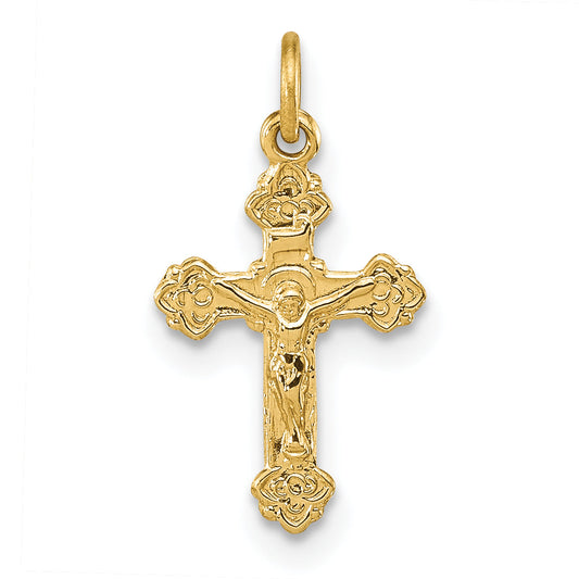 14k Yellow Gold 14k INRI Hollow Crucifix Pendant