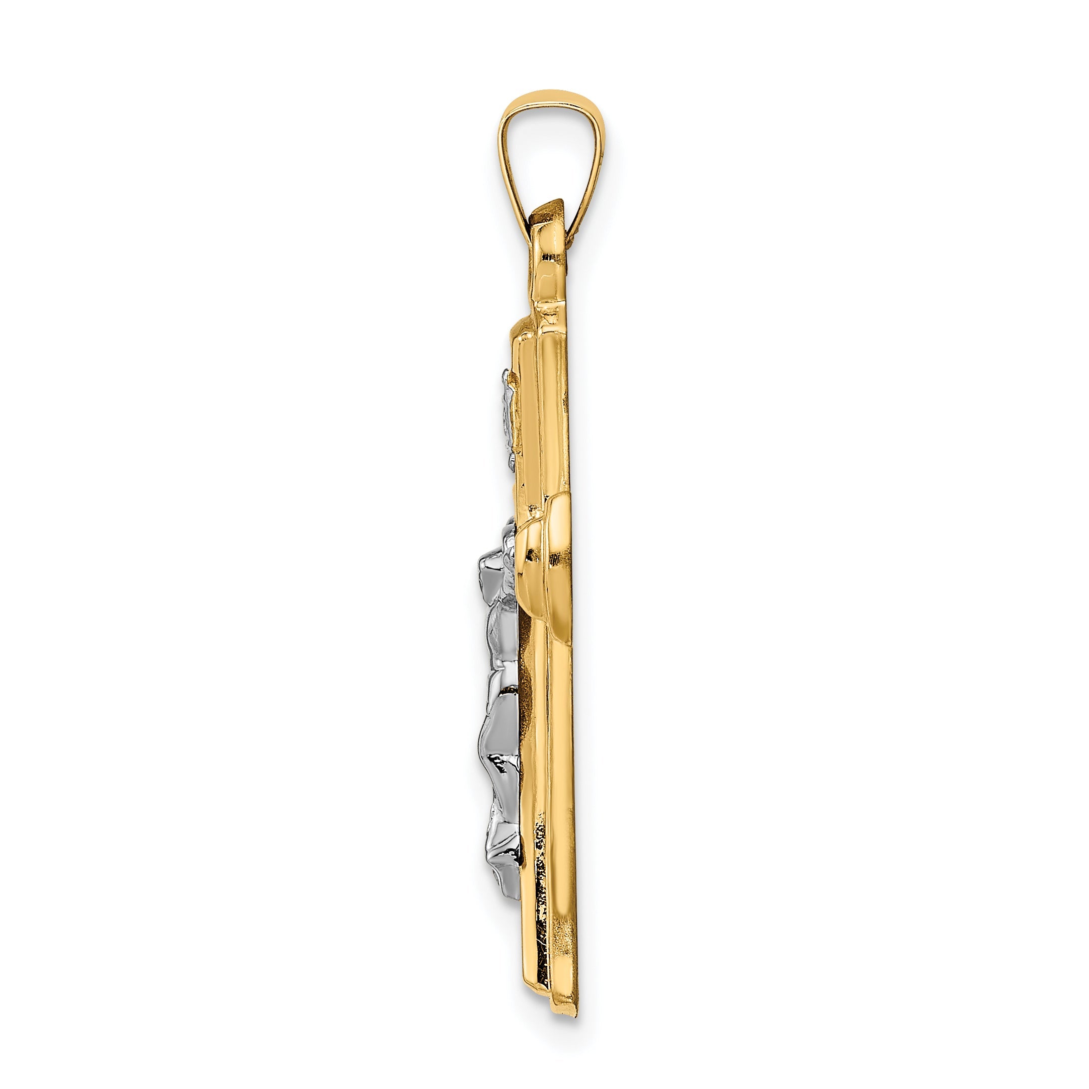 14k Two-tone 14k Two-tone INRI Hollow Crucifix Pendant