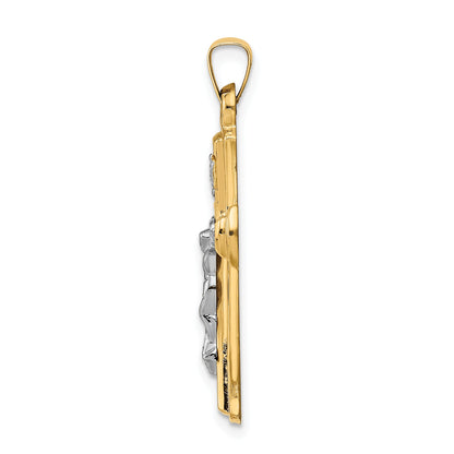 14k Two-tone 14k Two-tone INRI Hollow Crucifix Pendant