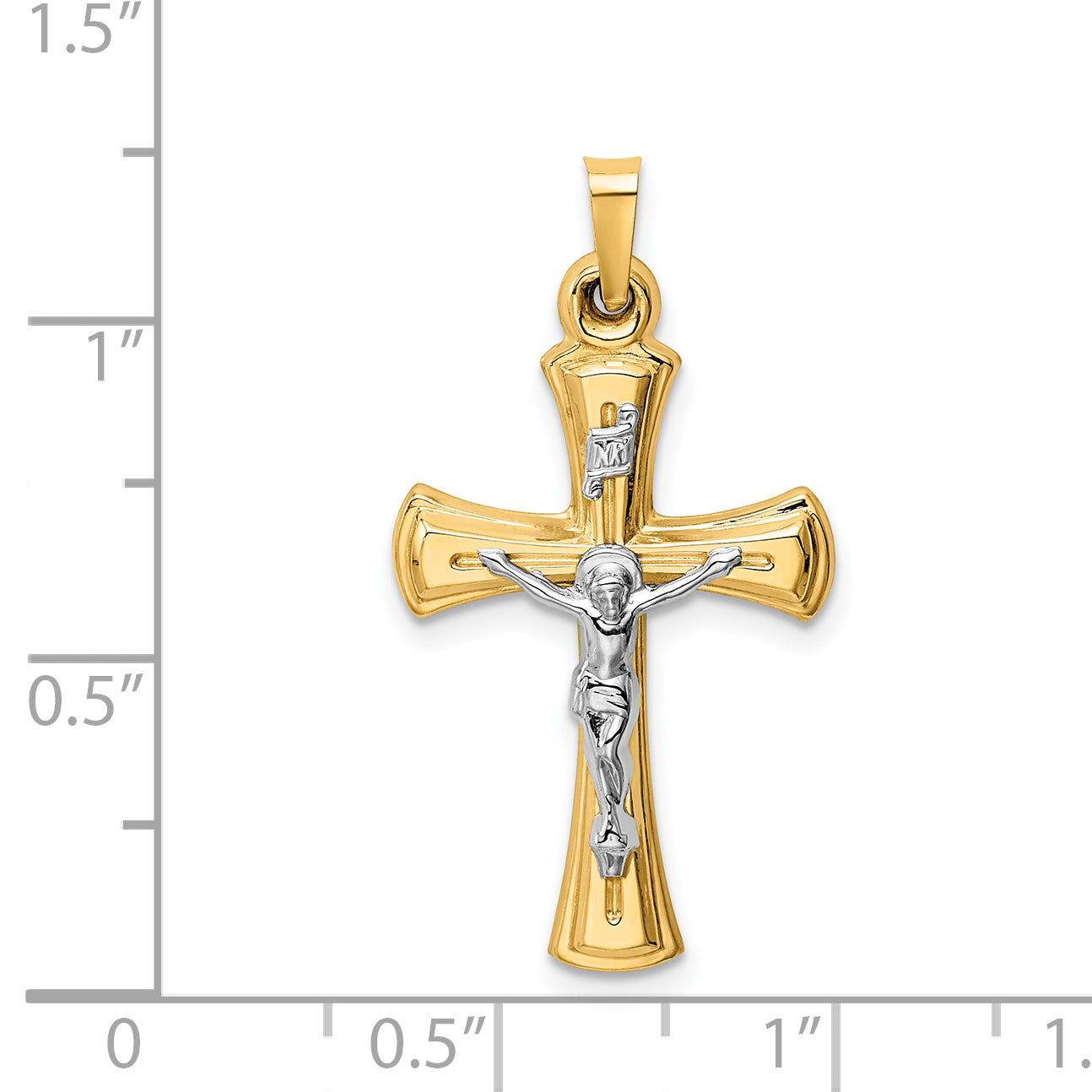 14k Two-tone 14k Two-tone INRI Hollow Crucifix Pendant
