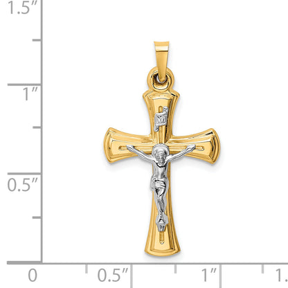 14k Two-tone 14k Two-tone INRI Hollow Crucifix Pendant