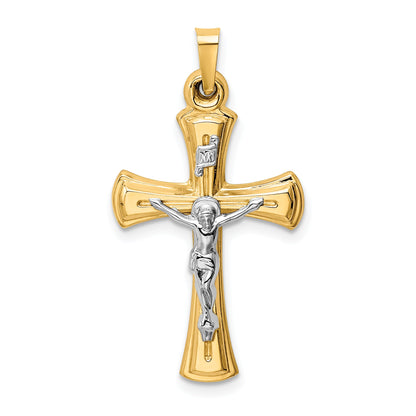 14k Two-tone 14k Two-tone INRI Hollow Crucifix Pendant
