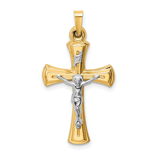 14k Two-tone 14k Two-tone INRI Hollow Crucifix Pendant