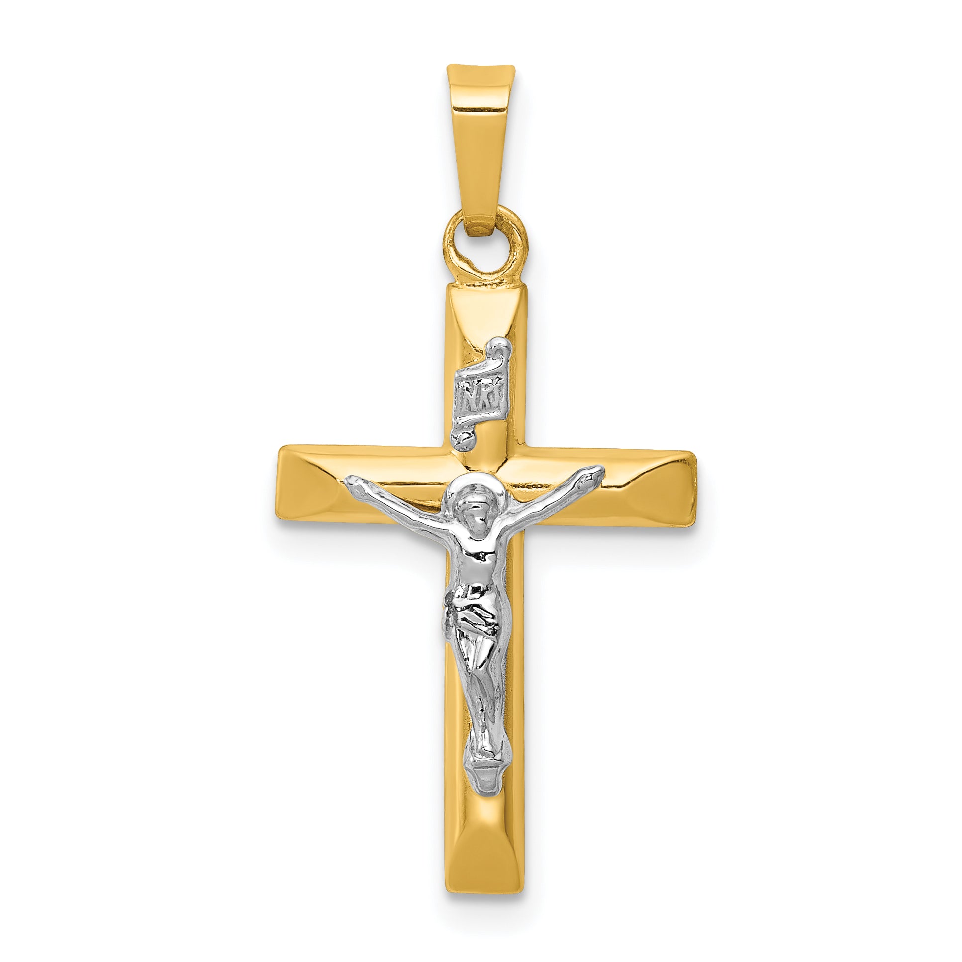 14k Two-tone 14k Two-tone INRI Hollow Crucifix Pendant
