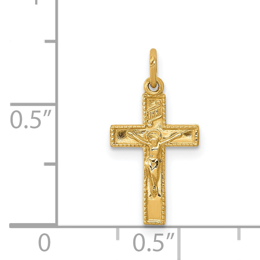 14k Yellow Gold 14k INRI Crucifix Charm