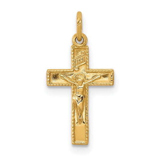 14k Yellow Gold 14k INRI Crucifix Charm