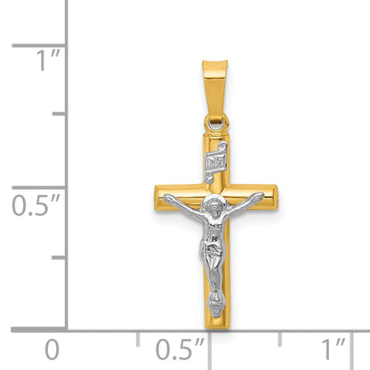 14k Two-tone 14k Two-tone INRI Hollow Crucifix Pendant
