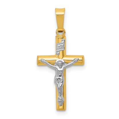 14k Two-tone 14k Two-tone INRI Hollow Crucifix Pendant