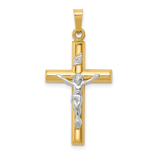 14k Two-tone 14k Two-tone INRI Hollow Crucifix Pendant