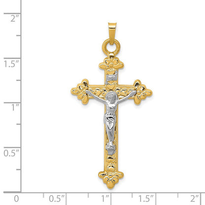 14k Two-tone 14k Two-tone INRI Hollow Crucifix Pendant