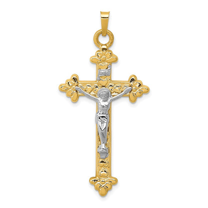 14k Two-tone 14k Two-tone INRI Hollow Crucifix Pendant