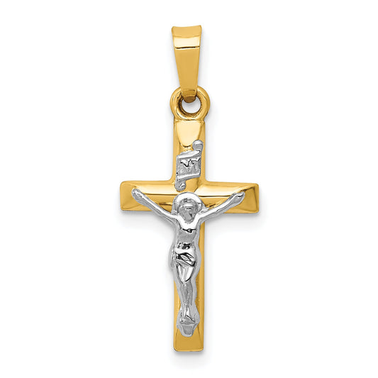 14k Two-tone 14k Two-tone INRI Hollow Crucifix Pendant