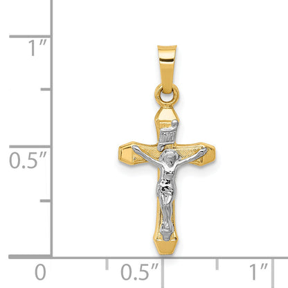 14k Two-tone 14k Two-tone INRI Hollow Crucifix Pendant