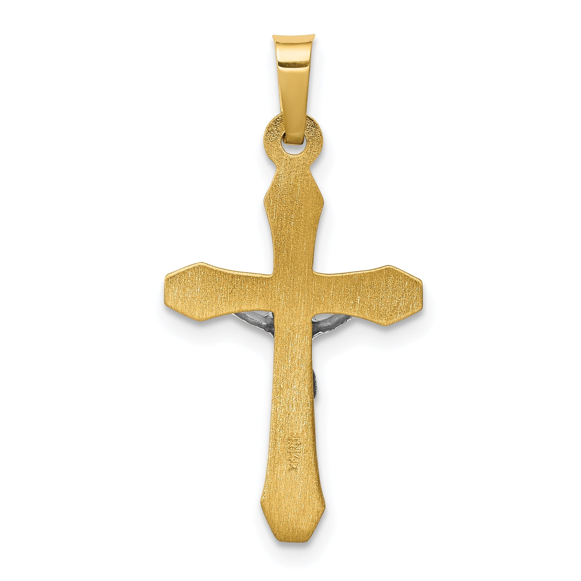 14k Two-tone 14k Two-tone INRI Hollow Crucifix Pendant