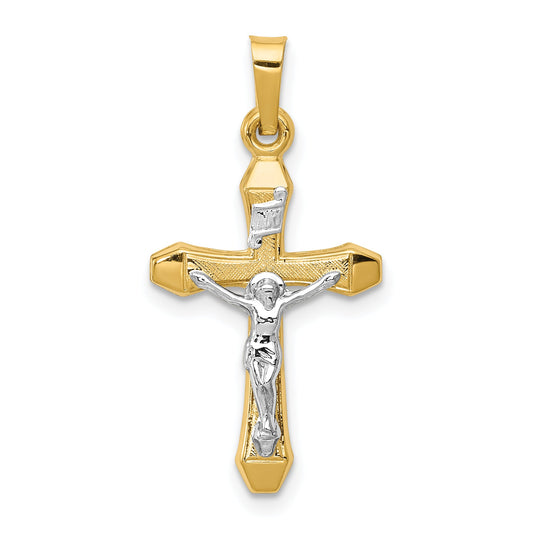 14k Two-tone 14k Two-tone INRI Hollow Crucifix Pendant