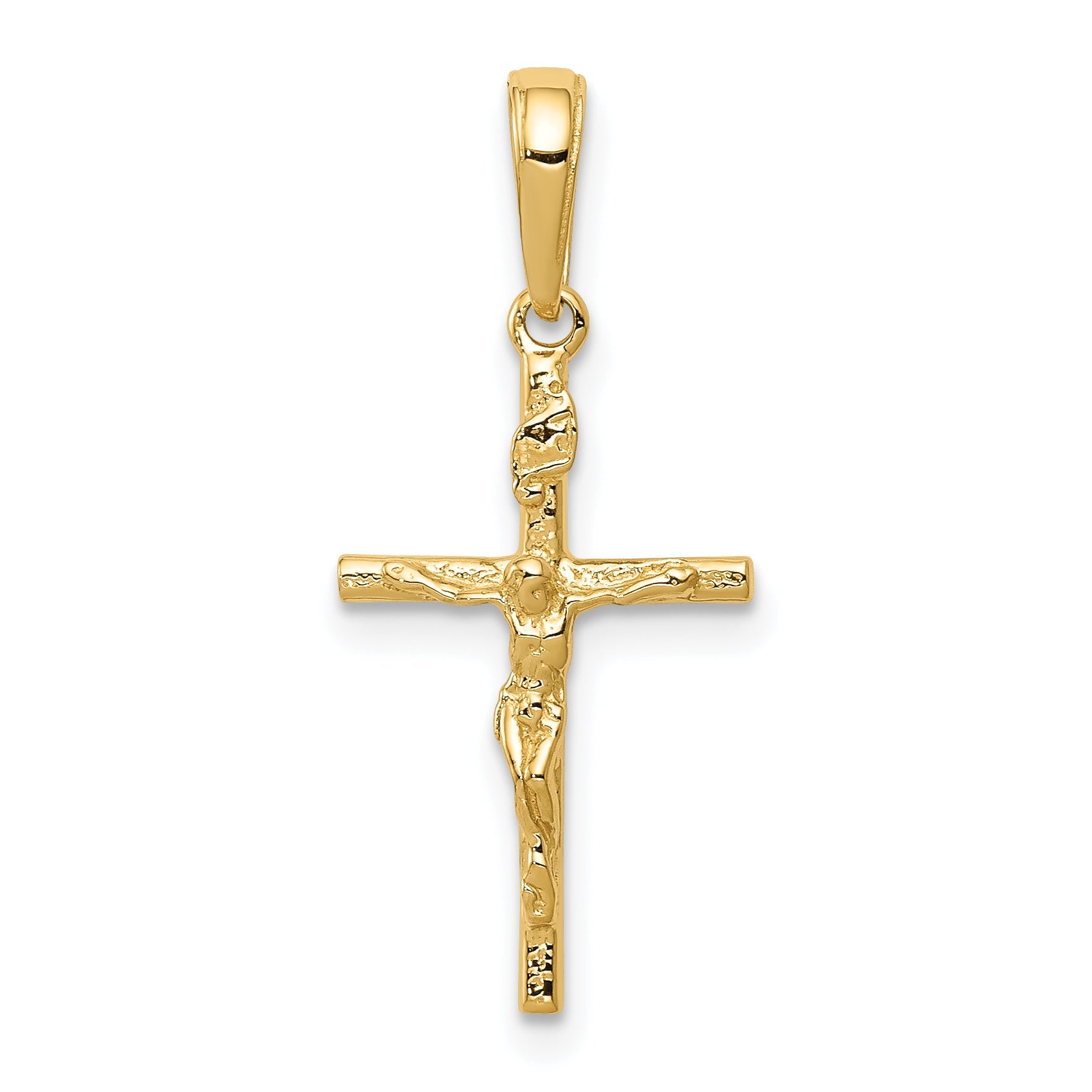 14k Yellow Gold 14k INRI Hollow Crucifix Pendant