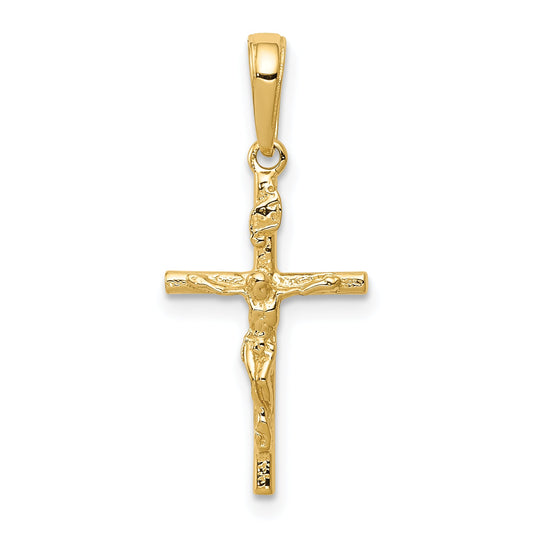 14k Yellow Gold 14k INRI Hollow Crucifix Pendant