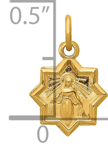 14k Yellow Gold 14k Blessed Mary Charm