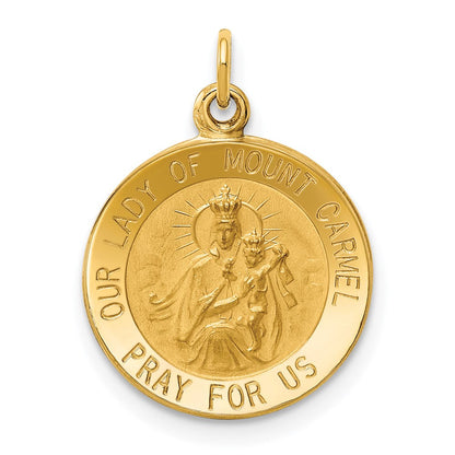 14k Yellow Gold Our Lady of Mount Carmel Medal Charm