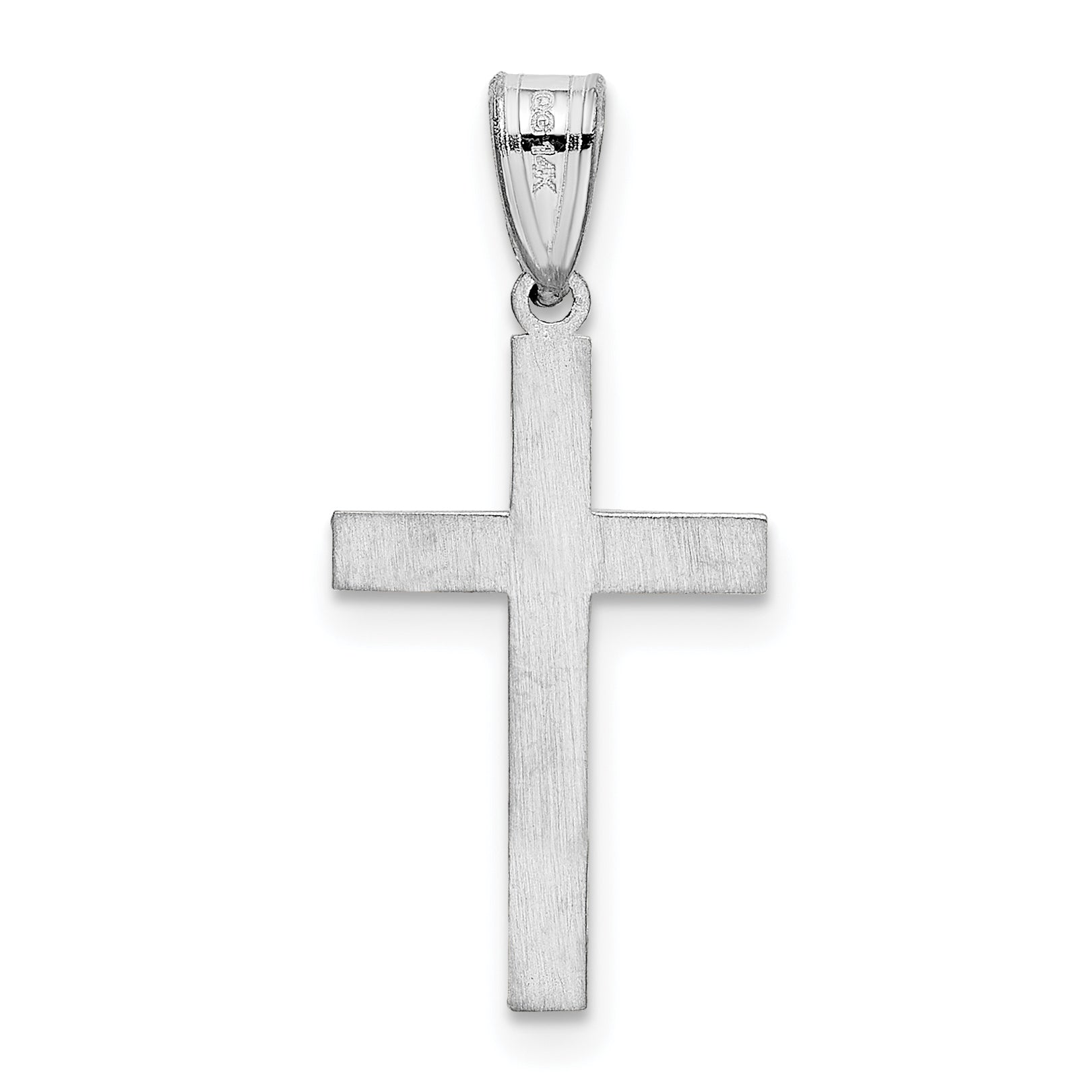 14k White Gold 14K White Floral Cross Charm