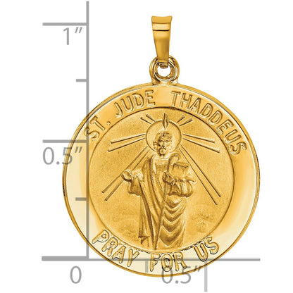 14k Yellow Gold 14k Saint Jude Medal Hollow Pendant
