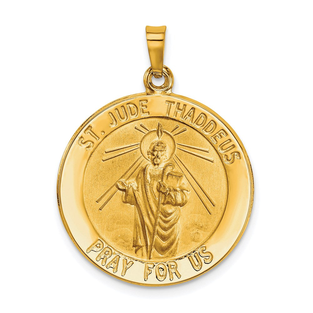 14k Yellow Gold 14k Saint Jude Medal Hollow Pendant