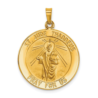 14k Yellow Gold 14k Saint Jude Medal Hollow Pendant